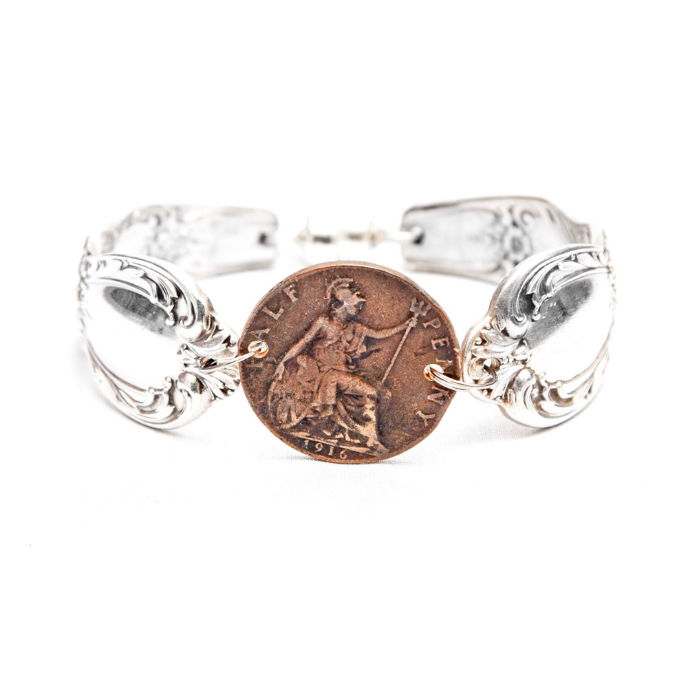 Ornate Half-Penny Connector Bracelet